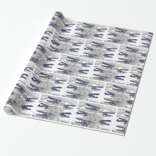 Waco Biplane Wrapping Paper (Unrolled)