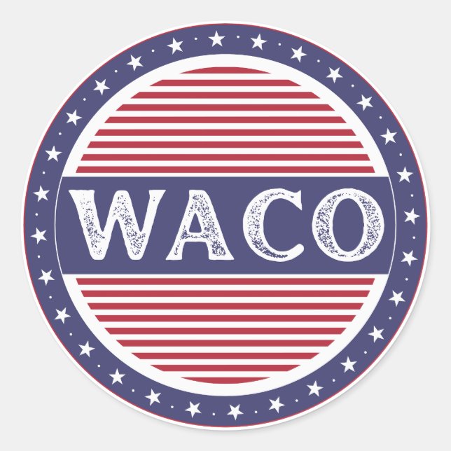 Waco City Pride Emblem – American Identity Classic Round Sticker (Front)