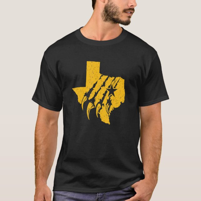 Waco Texas 254 Campus Claws Distressed Design T-Shirt (Front)