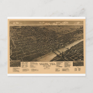 Waco Texas in 1886 Postcard