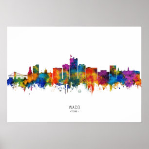 Waco Texas Skyline Poster