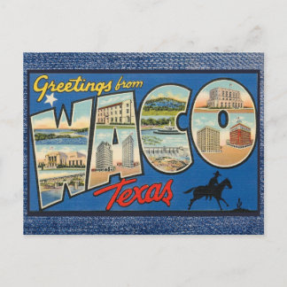 Waco Texas Vintage Travel Postcard