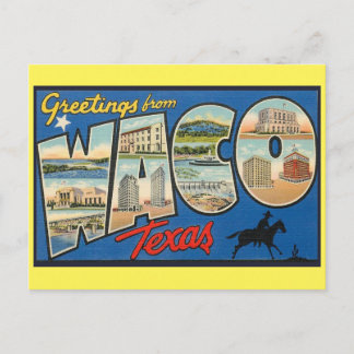 Waco Texas Vintage Travel Postcard