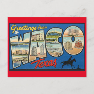 Waco Texas Vintage Travel Postcard