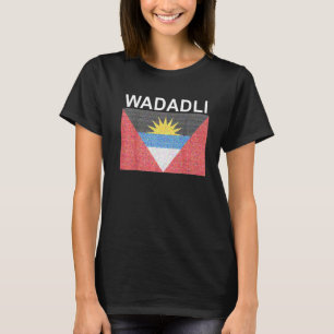 Wadadli Flag Print  New Artistic Antigua & Barbuda T-Shirt