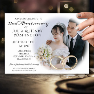 Wadding Anniversary Classic Minimalist Photo Invitation