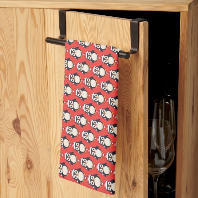 Waddle Claus Tea Towel (Thirds Fold)