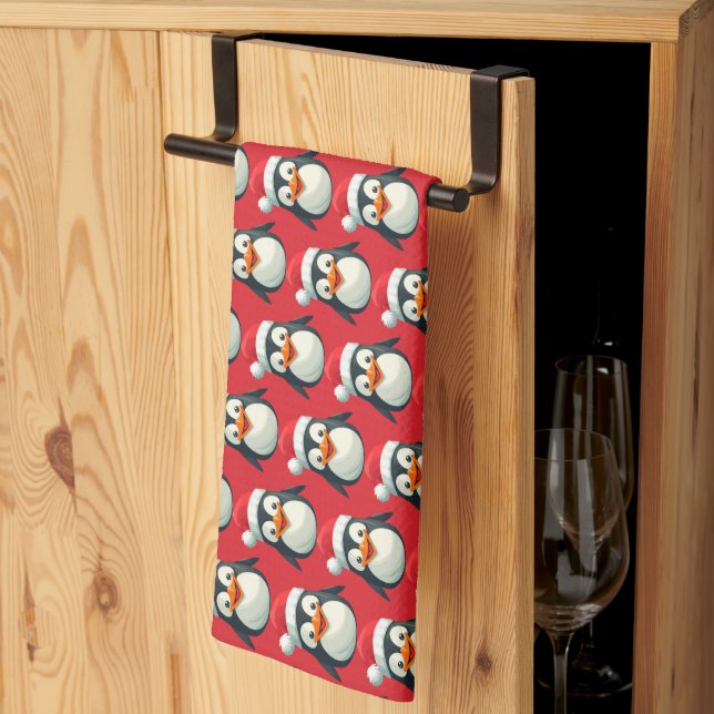 Waddle Claus Tea Towel (Thirds Fold)