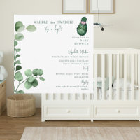 Waddle then Swaddle It's a Boy Green Baby Shower