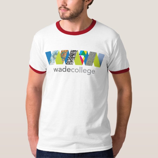 Wade College Basic Ringer T-Shirt (Front)