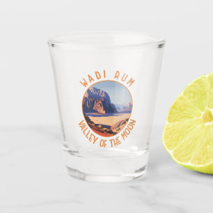 Wadi Rum Jordan Retro Distressed Circle Shot Glass