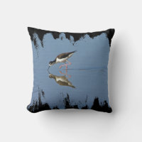 Wading Bird on Calm Water Reflection Nature Photo