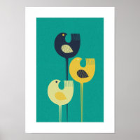 Wading Birds - mid century modern / minimalist