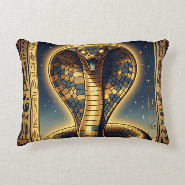 Wadjet – Egyptian Cobra Goddess´3 Decorative Cushion (Front)