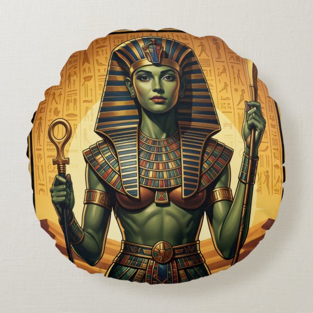 Wadjet – Egyptian Cobra Goddess´4 Round Cushion (Front)