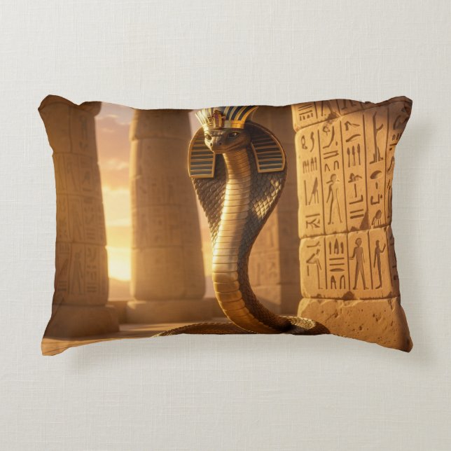 Wadjet – Egyptian Cobra Goddess´6 Decorative Cushion (Front)