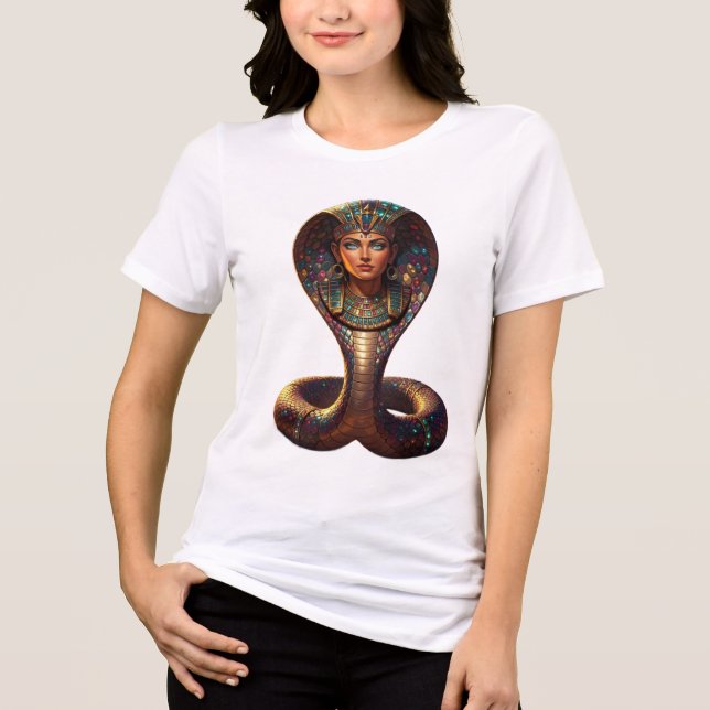 Wadjet – Egyptian Cobra Goddess´7 Tri-Blend Shirt (Front)