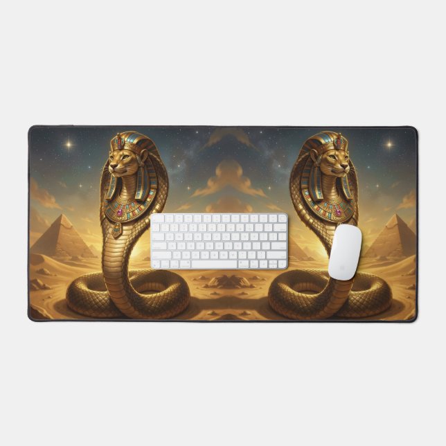 Wadjet – Egyptian Cobra Goddess Desk Mat (Keyboard & Mouse)