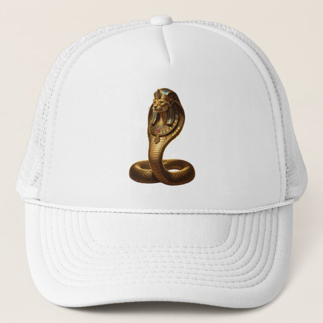 Wadjet – Egyptian Cobra Goddess Trucker Hat (Front)