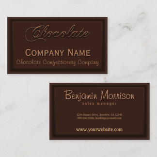 Wafer Thin Chocolate Confectionery Business Cards