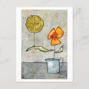 "Waffelluftballon" Watercolor Postcard