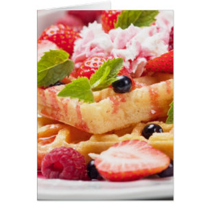 Waffle cake with fresh berry fruit