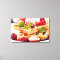 Waffle cake with fresh berry fruit