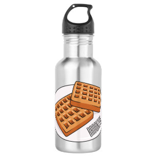 Waffle cartoon illustration 532 ml water bottle