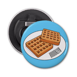 Waffle cartoon illustration bottle opener