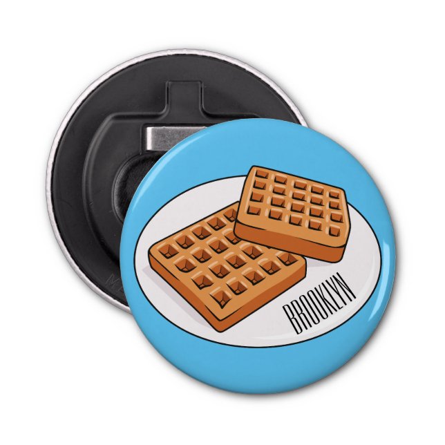 Waffle cartoon illustration  bottle opener (Front)