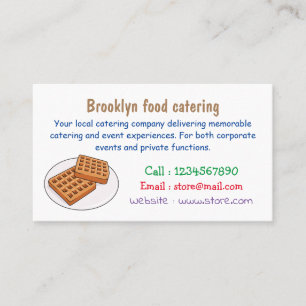 Waffle cartoon illustration business card