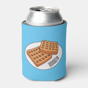Waffle cartoon illustration can cooler