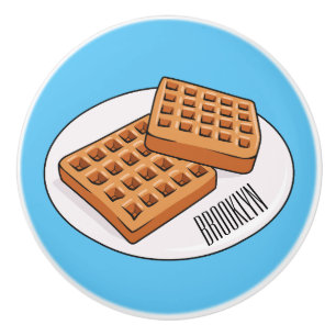 Waffle cartoon illustration ceramic knob