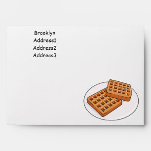 Waffle cartoon illustration envelope