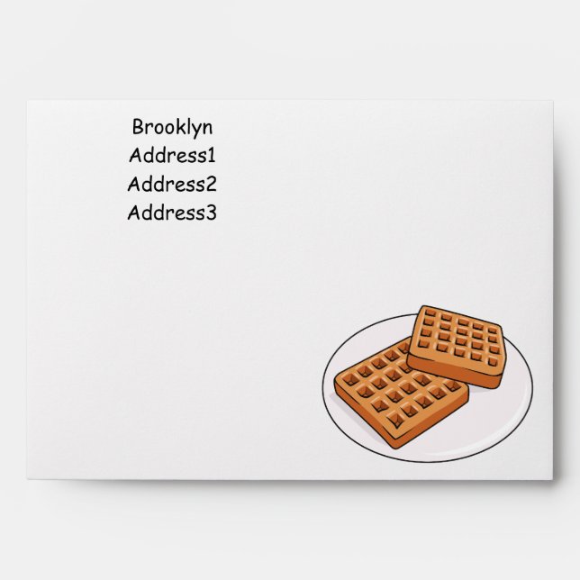Waffle cartoon illustration envelope (Front)
