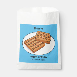 Waffle cartoon illustration favour bags