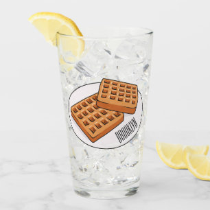Waffle cartoon illustration  glass