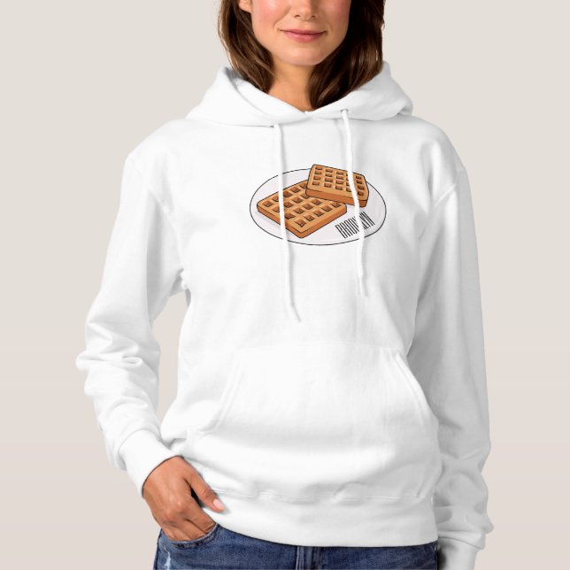 Waffle cartoon illustration  hoodie (Front)