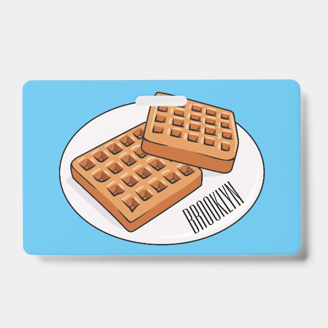 Waffle cartoon illustration  ID badge (Front)