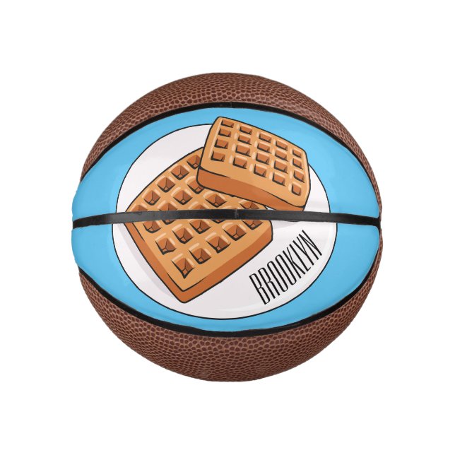 Waffle cartoon illustration  mini basketball (Front)