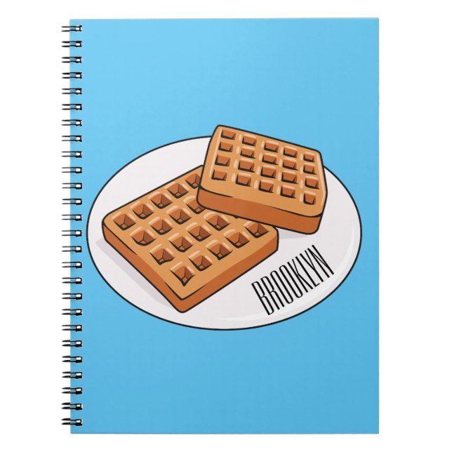 Waffle cartoon illustration  notebook (Front)