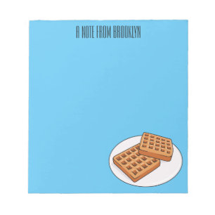 Waffle cartoon illustration  notepad