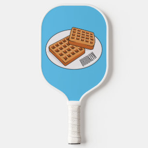 Waffle cartoon illustration pickleball paddle