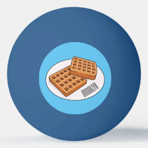 Waffle cartoon illustration ping pong ball