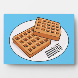 Waffle cartoon illustration plaque
