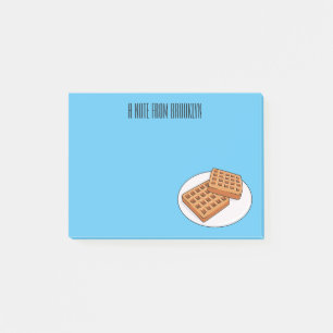 Waffle cartoon illustration post-it notes