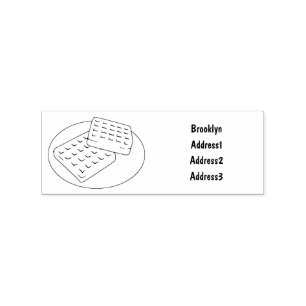 Waffle cartoon illustration rubber stamp