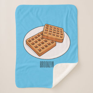 Waffle cartoon illustration sherpa blanket