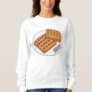 Waffle cartoon illustration sweatshirt