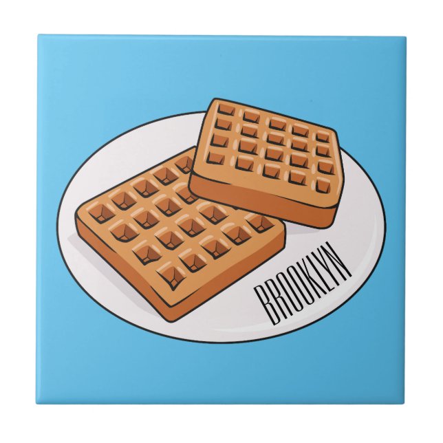 Waffle cartoon illustration  tile (Front)